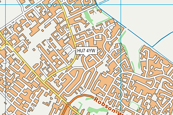 HU7 4YW map - OS VectorMap District (Ordnance Survey)
