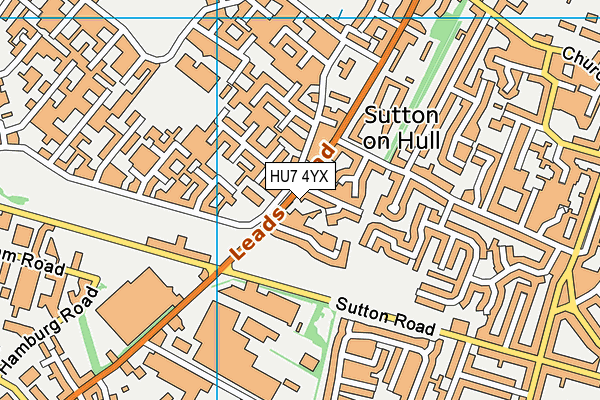 HU7 4YX map - OS VectorMap District (Ordnance Survey)