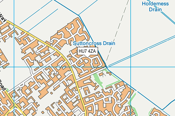 HU7 4ZA map - OS VectorMap District (Ordnance Survey)