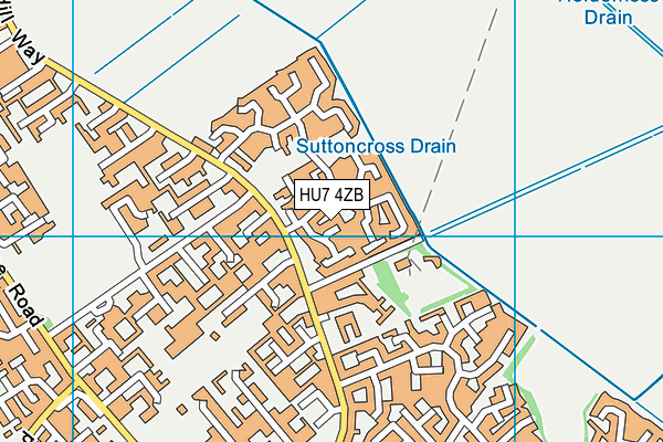 HU7 4ZB map - OS VectorMap District (Ordnance Survey)