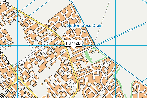 HU7 4ZD map - OS VectorMap District (Ordnance Survey)