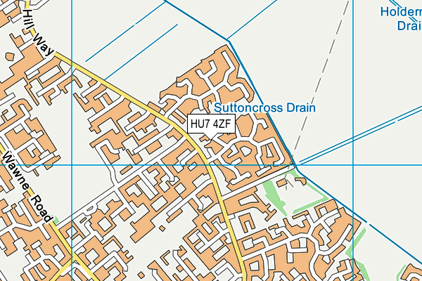 HU7 4ZF map - OS VectorMap District (Ordnance Survey)