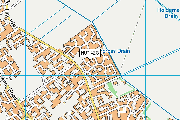 HU7 4ZG map - OS VectorMap District (Ordnance Survey)