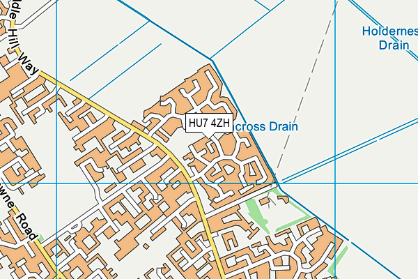 HU7 4ZH map - OS VectorMap District (Ordnance Survey)