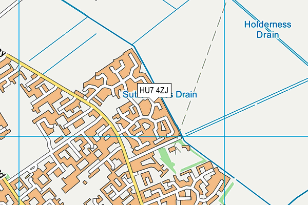 HU7 4ZJ map - OS VectorMap District (Ordnance Survey)