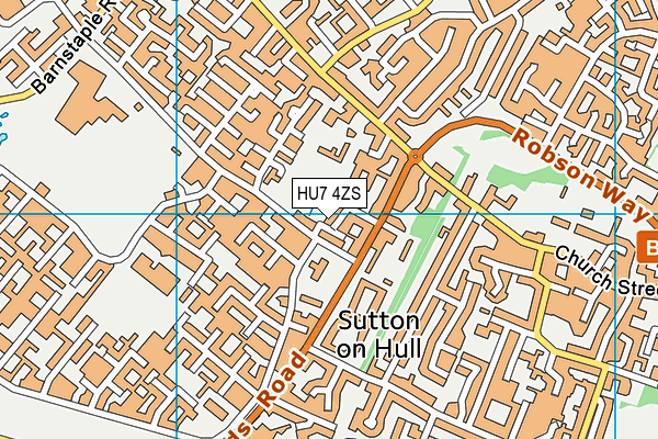 HU7 4ZS map - OS VectorMap District (Ordnance Survey)