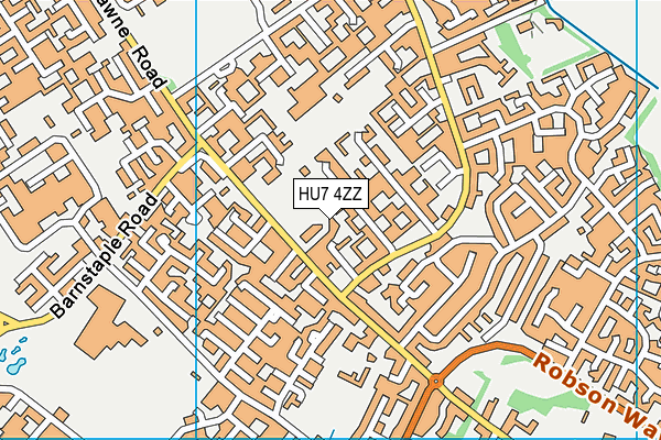 HU7 4ZZ map - OS VectorMap District (Ordnance Survey)