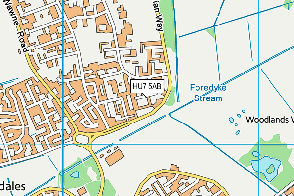 HU7 5AB map - OS VectorMap District (Ordnance Survey)
