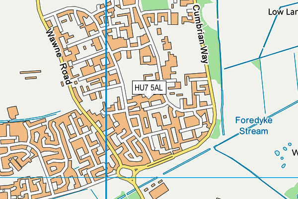 HU7 5AL map - OS VectorMap District (Ordnance Survey)