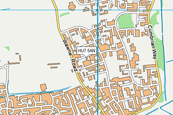 HU7 5AN map - OS VectorMap District (Ordnance Survey)