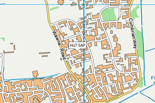 HU7 5AP map - OS VectorMap District (Ordnance Survey)