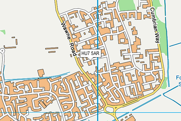 HU7 5AR map - OS VectorMap District (Ordnance Survey)