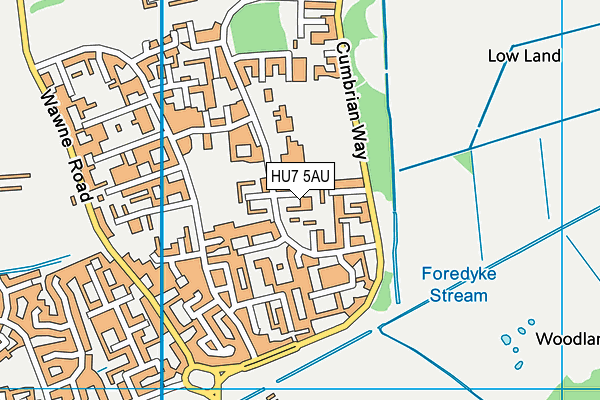 HU7 5AU map - OS VectorMap District (Ordnance Survey)