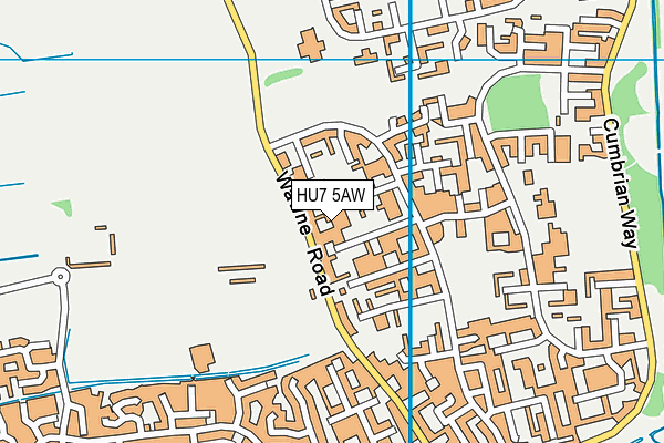 HU7 5AW map - OS VectorMap District (Ordnance Survey)