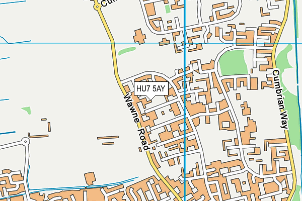 HU7 5AY map - OS VectorMap District (Ordnance Survey)