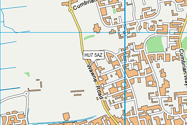 HU7 5AZ map - OS VectorMap District (Ordnance Survey)