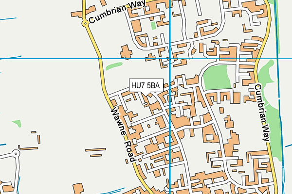 HU7 5BA map - OS VectorMap District (Ordnance Survey)