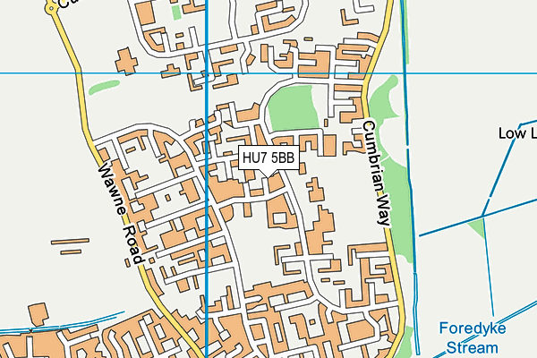 HU7 5BB map - OS VectorMap District (Ordnance Survey)