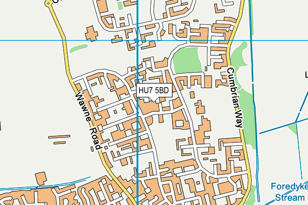 HU7 5BD map - OS VectorMap District (Ordnance Survey)