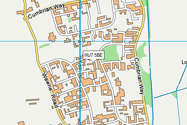 HU7 5BE map - OS VectorMap District (Ordnance Survey)