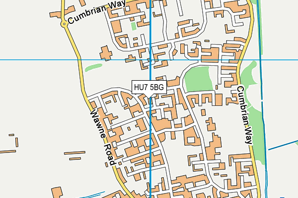 HU7 5BG map - OS VectorMap District (Ordnance Survey)