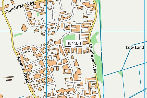 HU7 5BH map - OS VectorMap District (Ordnance Survey)