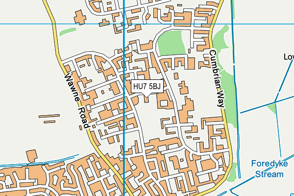 HU7 5BJ map - OS VectorMap District (Ordnance Survey)