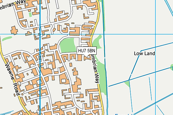 Rwb Playing Field map (HU7 5BN) - OS VectorMap District (Ordnance Survey)