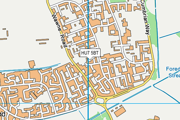 HU7 5BT map - OS VectorMap District (Ordnance Survey)