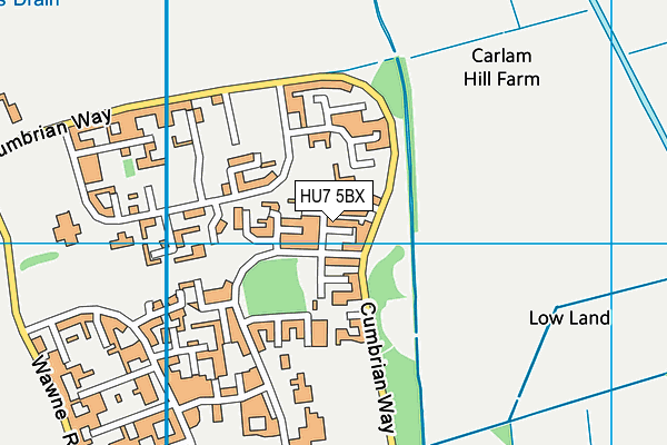 HU7 5BX map - OS VectorMap District (Ordnance Survey)
