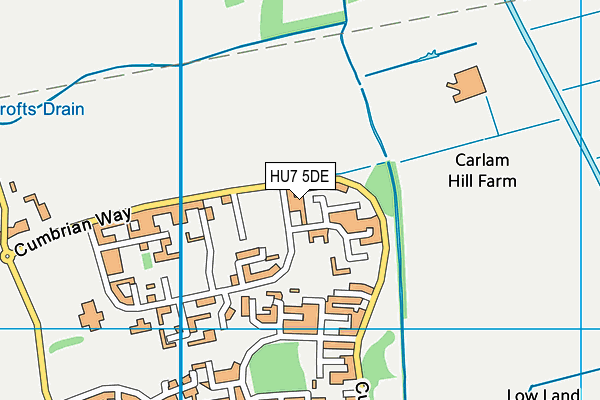 HU7 5DE map - OS VectorMap District (Ordnance Survey)