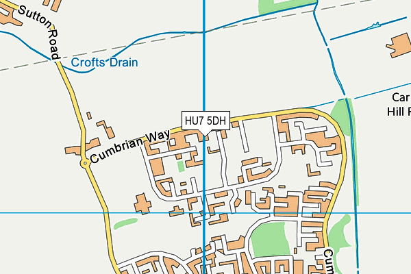 HU7 5DH map - OS VectorMap District (Ordnance Survey)