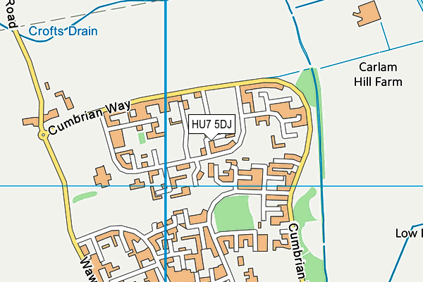 HU7 5DJ map - OS VectorMap District (Ordnance Survey)
