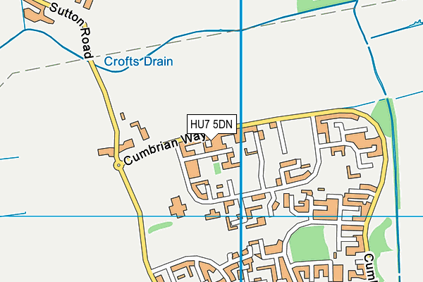 HU7 5DN map - OS VectorMap District (Ordnance Survey)