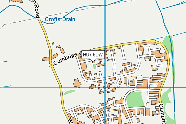 HU7 5DW map - OS VectorMap District (Ordnance Survey)