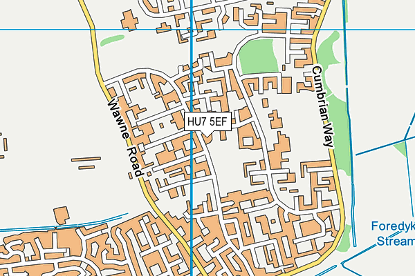 HU7 5EF map - OS VectorMap District (Ordnance Survey)