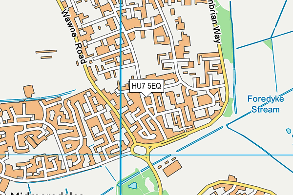 HU7 5EQ map - OS VectorMap District (Ordnance Survey)