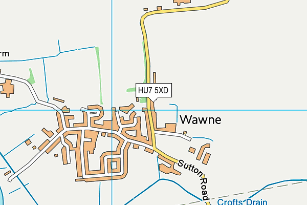 HU7 5XD map - OS VectorMap District (Ordnance Survey)