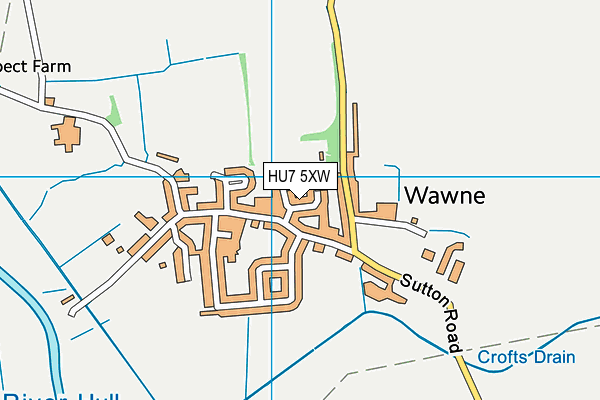 HU7 5XW map - OS VectorMap District (Ordnance Survey)