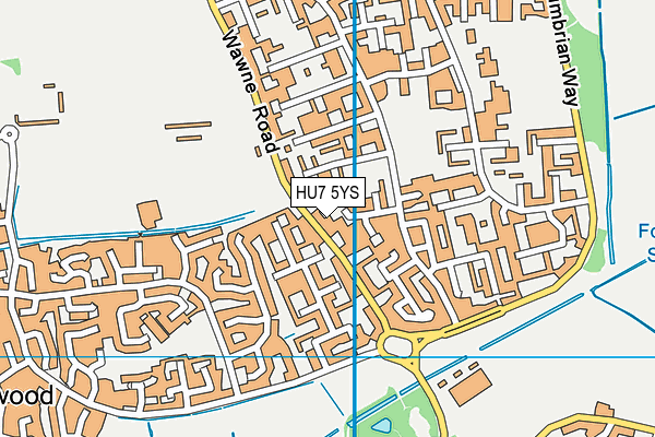 HU7 5YS map - OS VectorMap District (Ordnance Survey)
