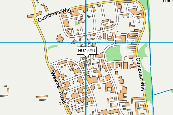 HU7 5YU map - OS VectorMap District (Ordnance Survey)