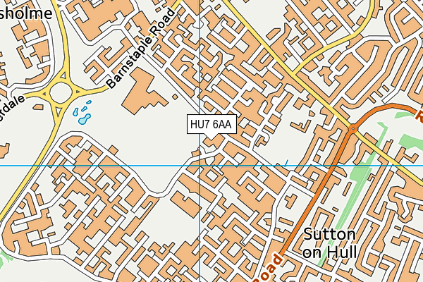 HU7 6AA map - OS VectorMap District (Ordnance Survey)