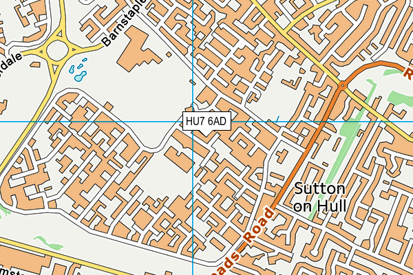 HU7 6AD map - OS VectorMap District (Ordnance Survey)