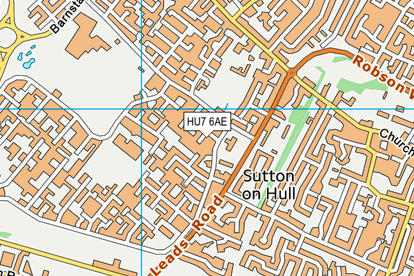 HU7 6AE map - OS VectorMap District (Ordnance Survey)