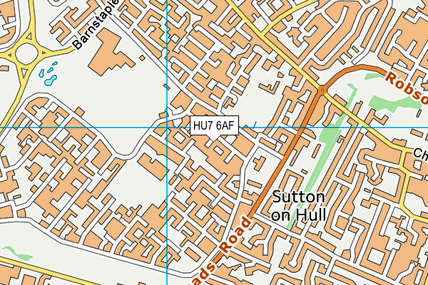 HU7 6AF map - OS VectorMap District (Ordnance Survey)