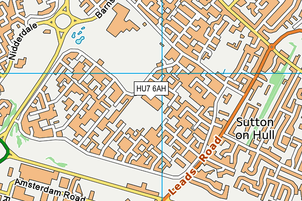 HU7 6AH map - OS VectorMap District (Ordnance Survey)