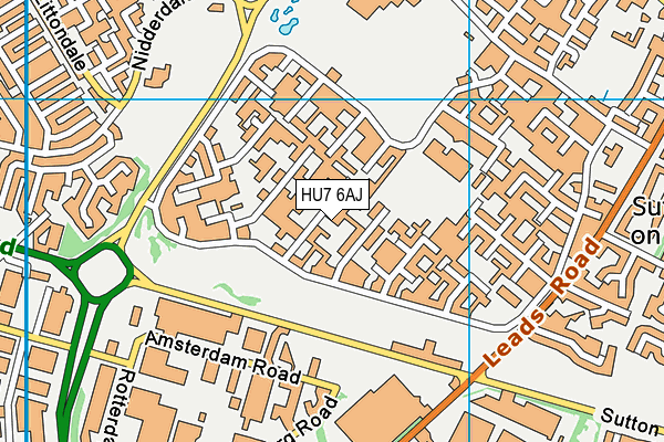 HU7 6AJ map - OS VectorMap District (Ordnance Survey)