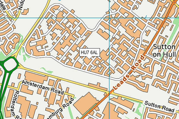 HU7 6AL map - OS VectorMap District (Ordnance Survey)