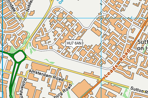 HU7 6AN map - OS VectorMap District (Ordnance Survey)