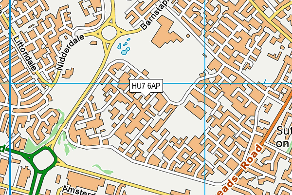 HU7 6AP map - OS VectorMap District (Ordnance Survey)